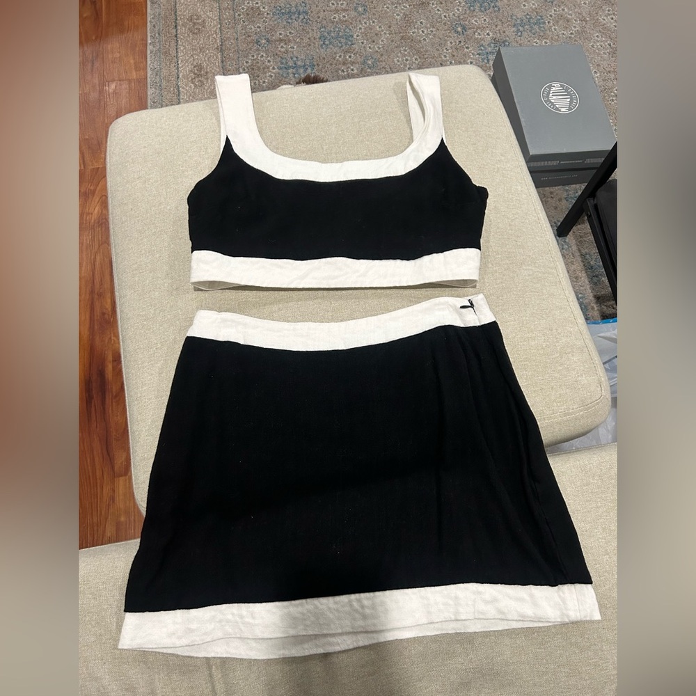 Black and White Skirt Matching Set